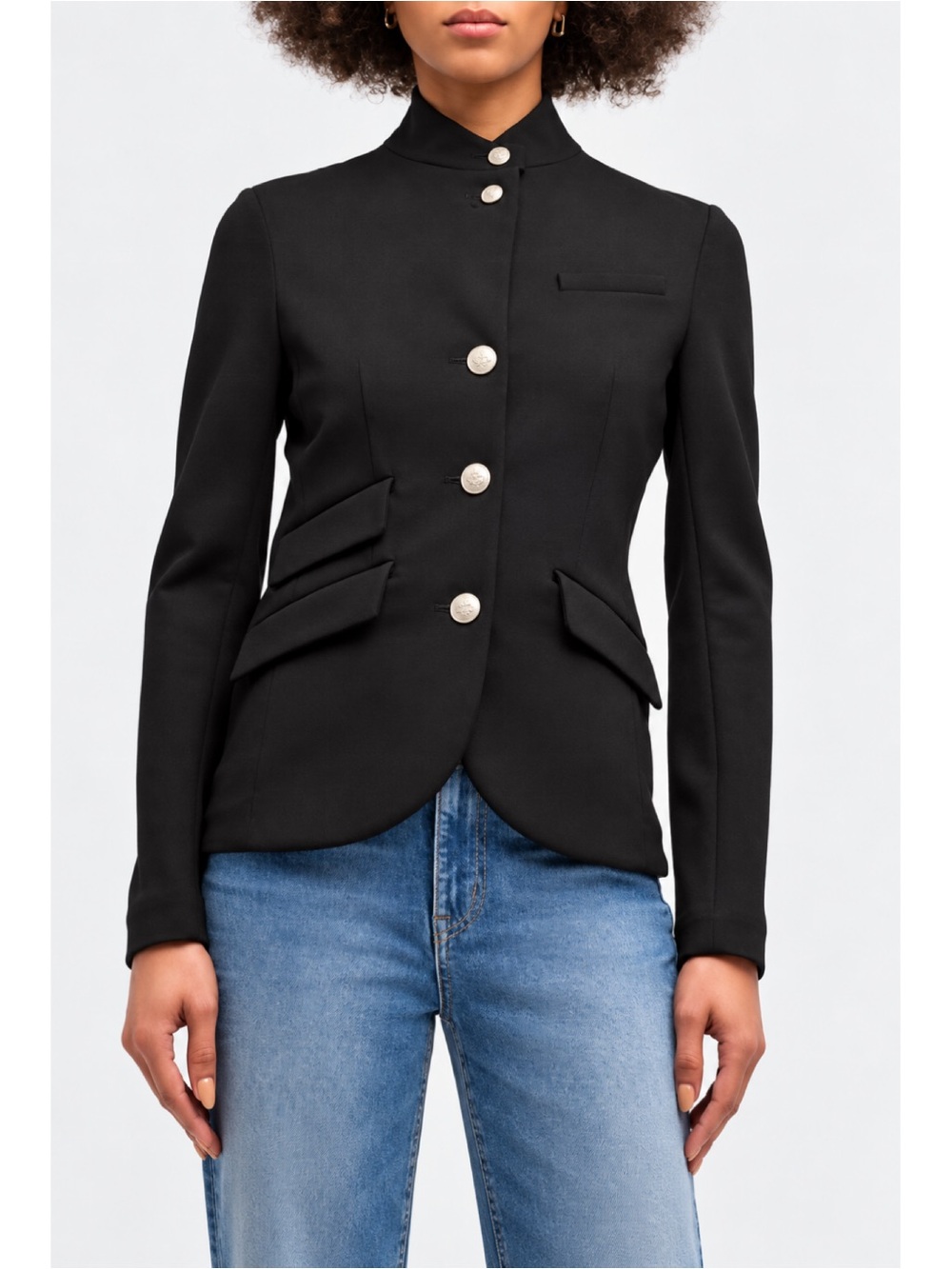 NWOT Rag & Bone Slade Ponte Blazer Black Silver Buttons Size 4 $498